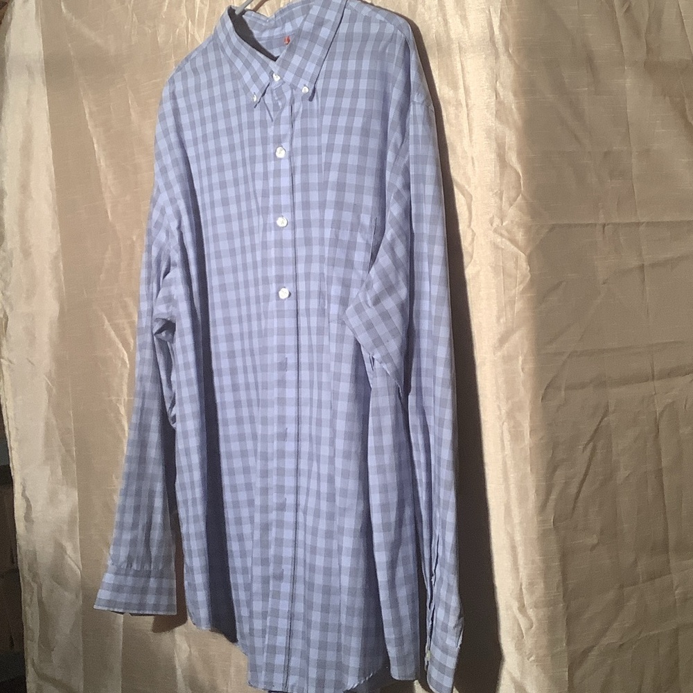 Van Heusen Light Blue Plaid Men's Shirt